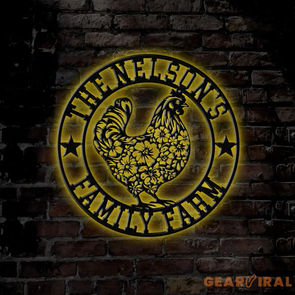 Personalized Floral Chicken Coop Sign with Led Light Hen House Coop Sign Farm Metal Sign Metal Chicken Coop Sign Custom