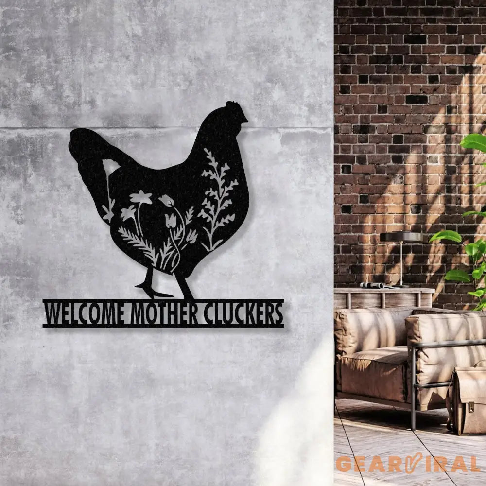 Personalized Floral Chicken Farm Metal Sign with Led Lights Outdoor Decor Farmer Gift - Gearviral