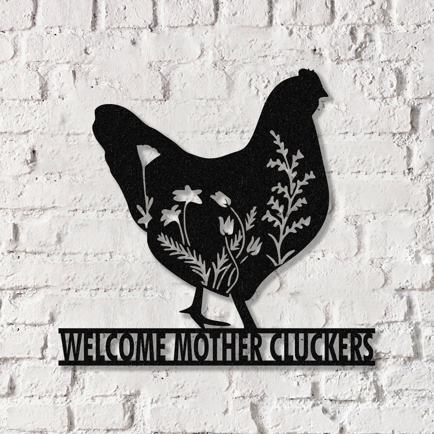 Personalized Floral Chicken Farm Metal Sign with LED Lights, Outdoor Decor, Farmer Gift, Home Decor, Custom Metal Sign
