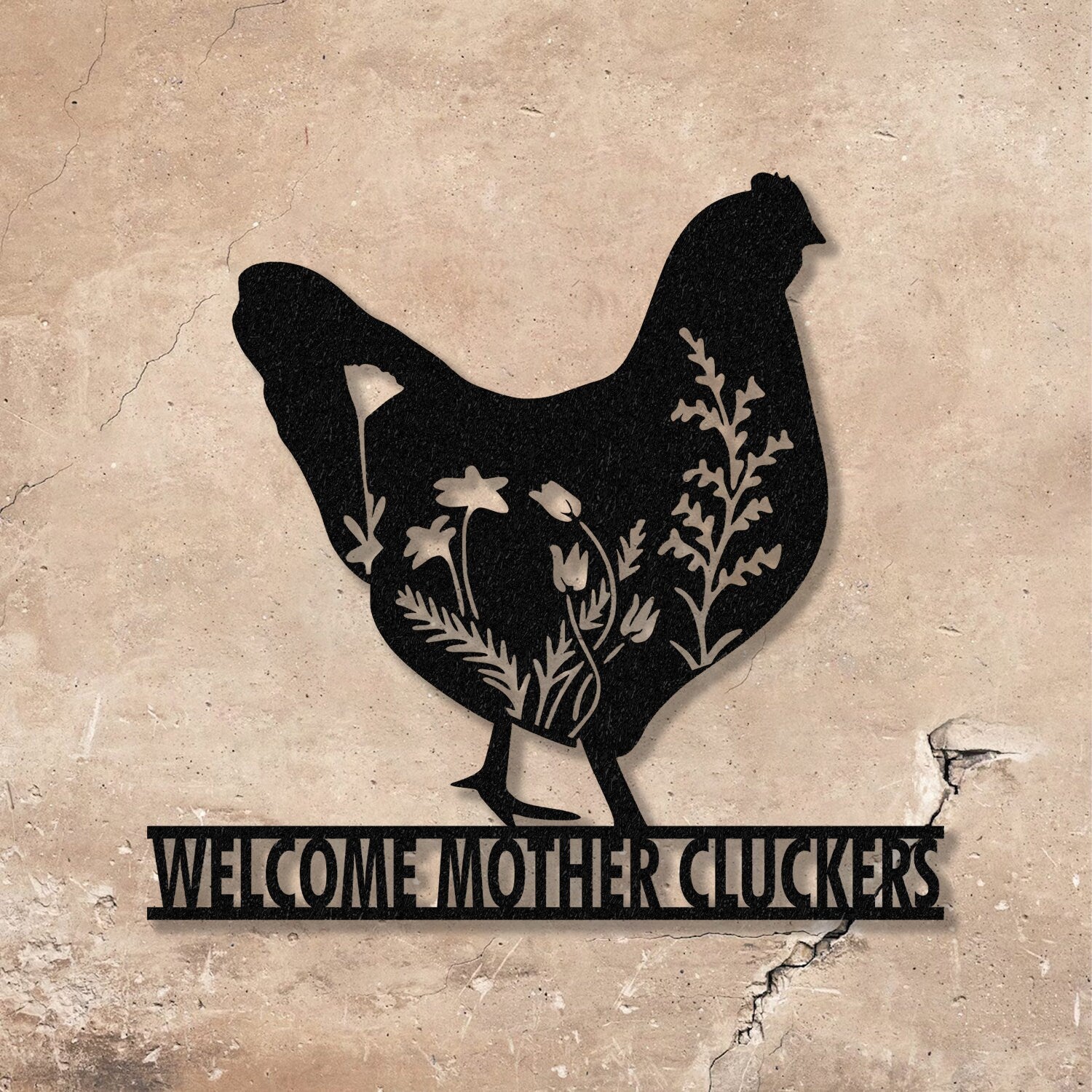 Personalized Floral Chicken Farm Metal Sign with LED Lights, Outdoor Decor, Farmer Gift, Home Decor, Custom Metal Sign