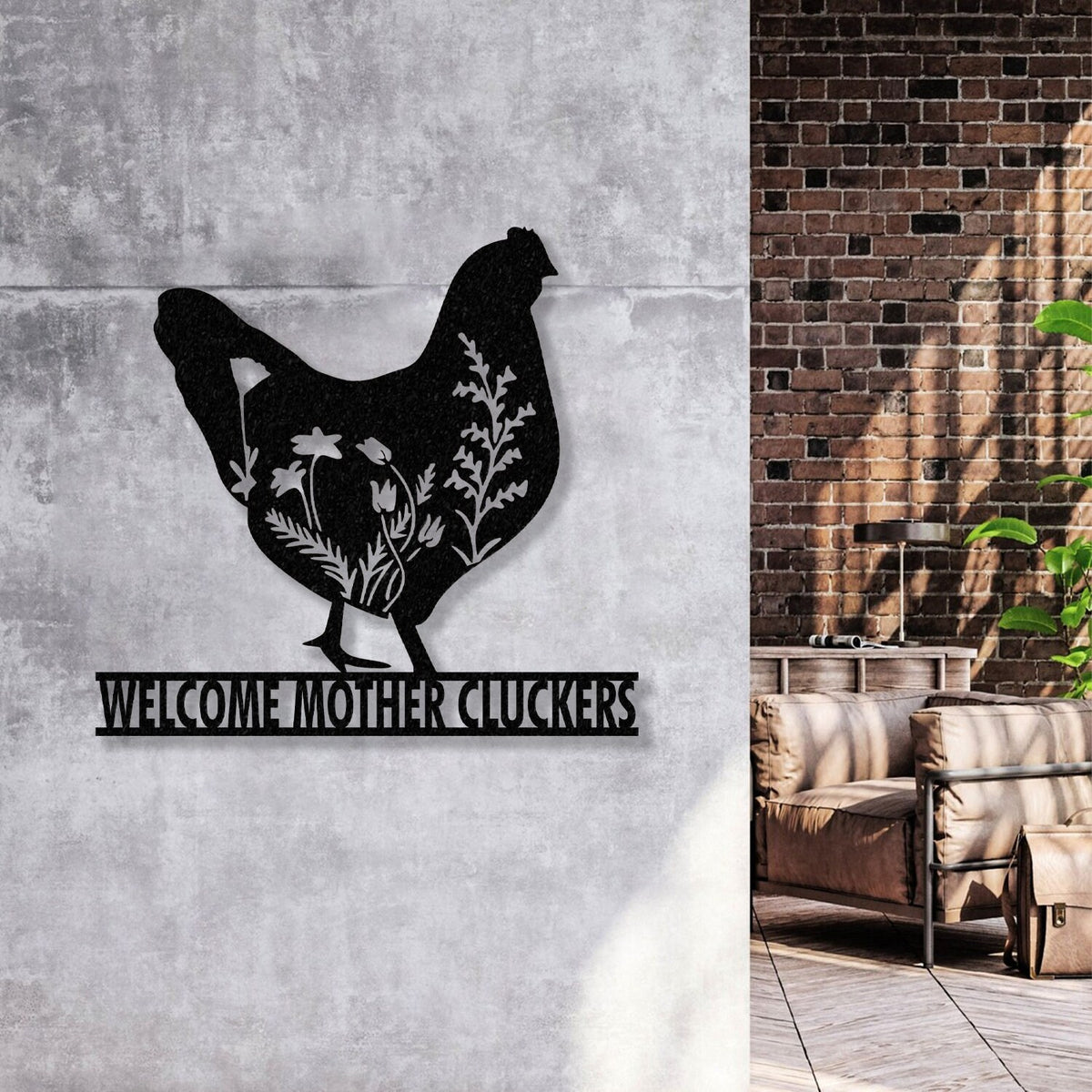 Personalized Floral Chicken Farm Metal Sign with LED Lights, Outdoor Decor, Farmer Gift, Home Decor, Custom Metal Sign