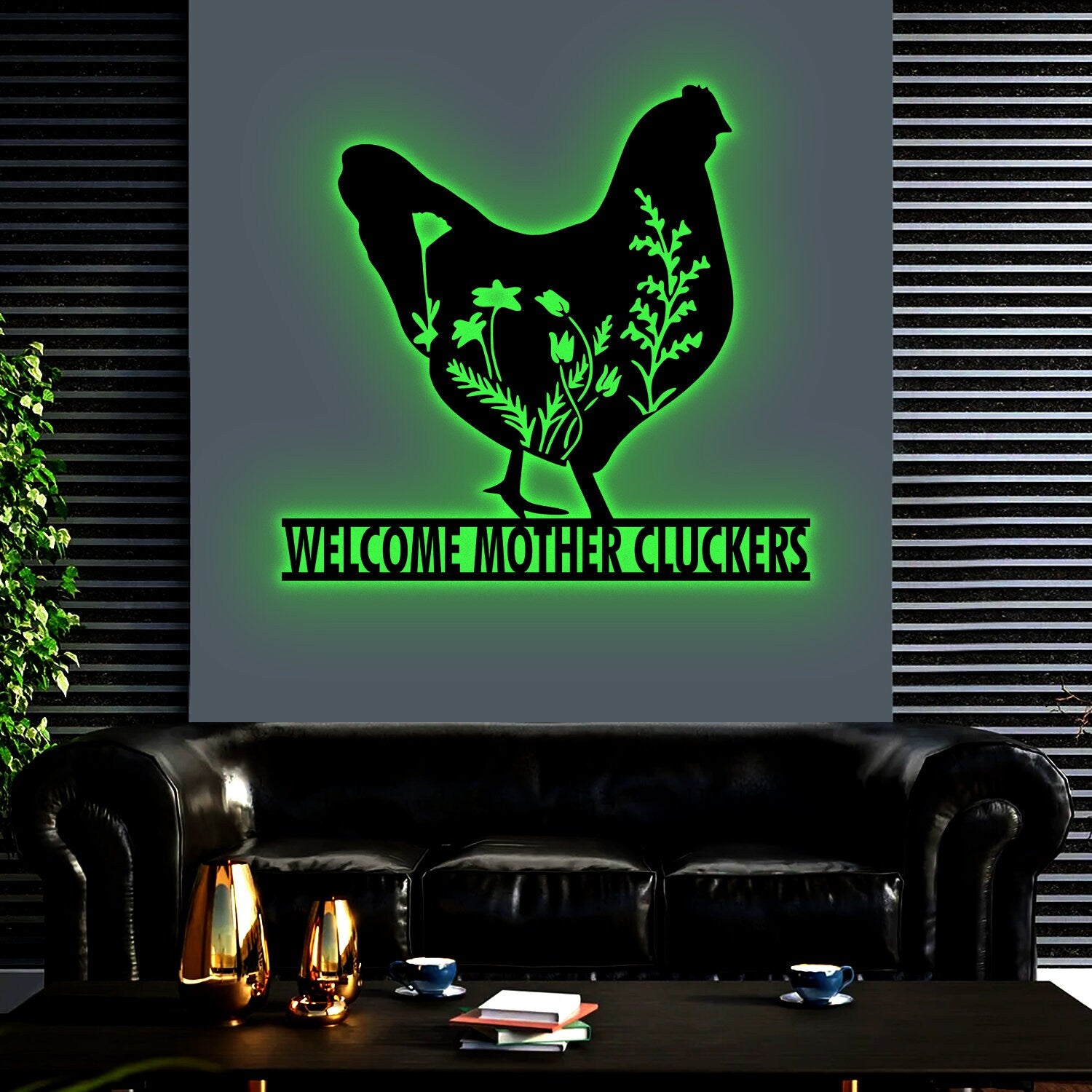 Personalized Floral Chicken Farm Metal Sign with LED Lights, Outdoor Decor, Farmer Gift, Home Decor, Custom Metal Sign