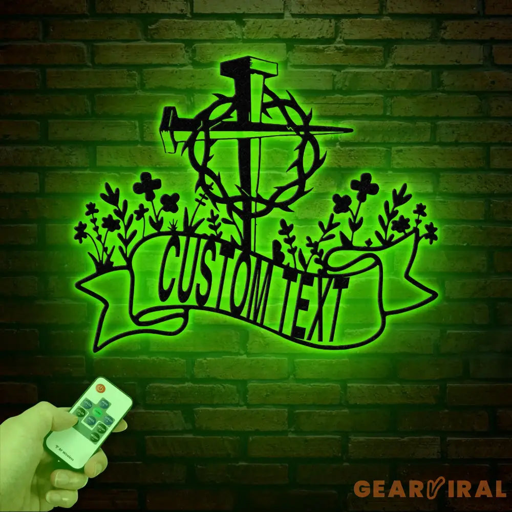 Personalized Floral Faith Cross Metal Sign Custom Family Last Name Wall Art Christian Front Door or House Decor Cross