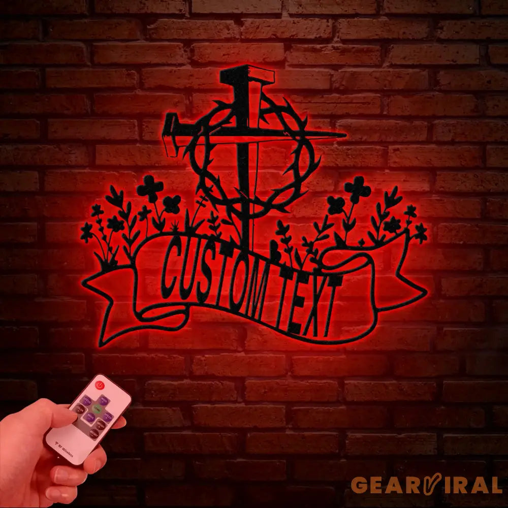 Personalized Floral Faith Cross Metal Sign Custom Family Last Name Wall Art Christian Front Door or House Decor Cross