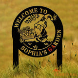 Personalized Floral Garden Gnome Yard Stake Custom Gnome Gifts Gnome Metal Art Yard Decor Outdoor Lawn Decor Garden