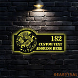 Personalized Floral hummingbird LED Metal Sign- Address Sign House Number Hanging Address - Family Name Sign - Wall Art