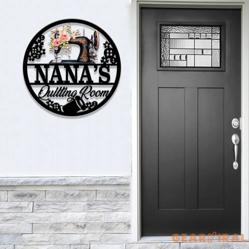 Personalized Floral Nana Sewing Room Metal Sign Custom Quilting Sign For Sewing Room Decor Sewing Machine Sign Gift for