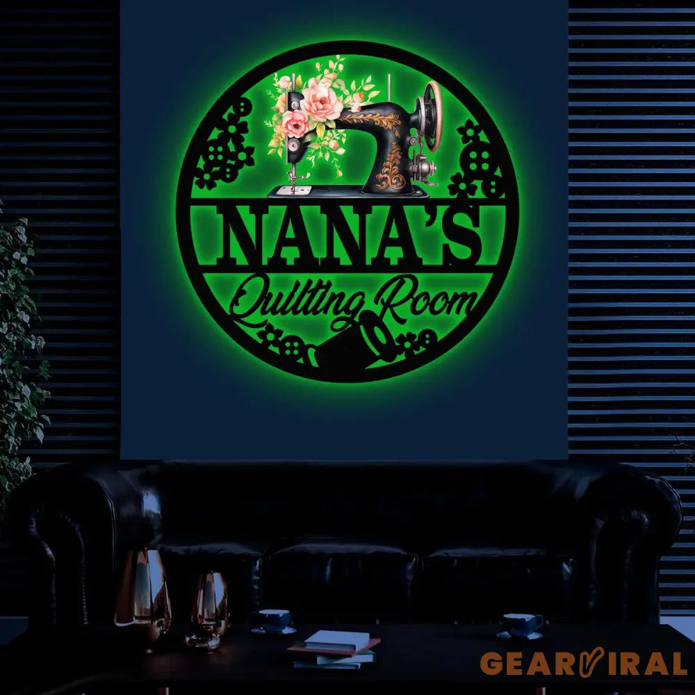 Personalized Floral Nana Sewing Room Metal Sign Custom Quilting Sign For Sewing Room Decor Sewing Machine Sign Gift for