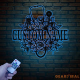 Personalized Floral Nurse Metal Sign RN LPN CNA Gifts Mother’s Day Gift for Nurses Custom Family Name Sign Doctor Gift