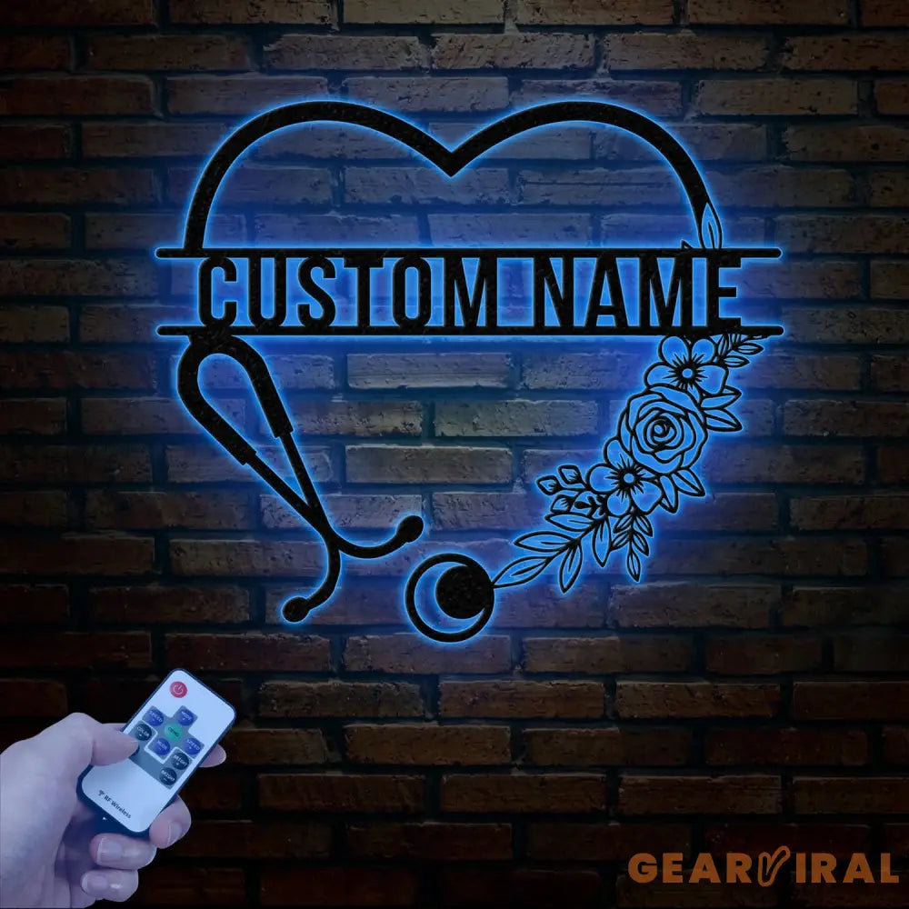 Personalized Floral Nurse Metal Sign RN LPN CNA Gifts Mother’s Day Gift for Nurses Custom Family Name Sign Doctor Gift