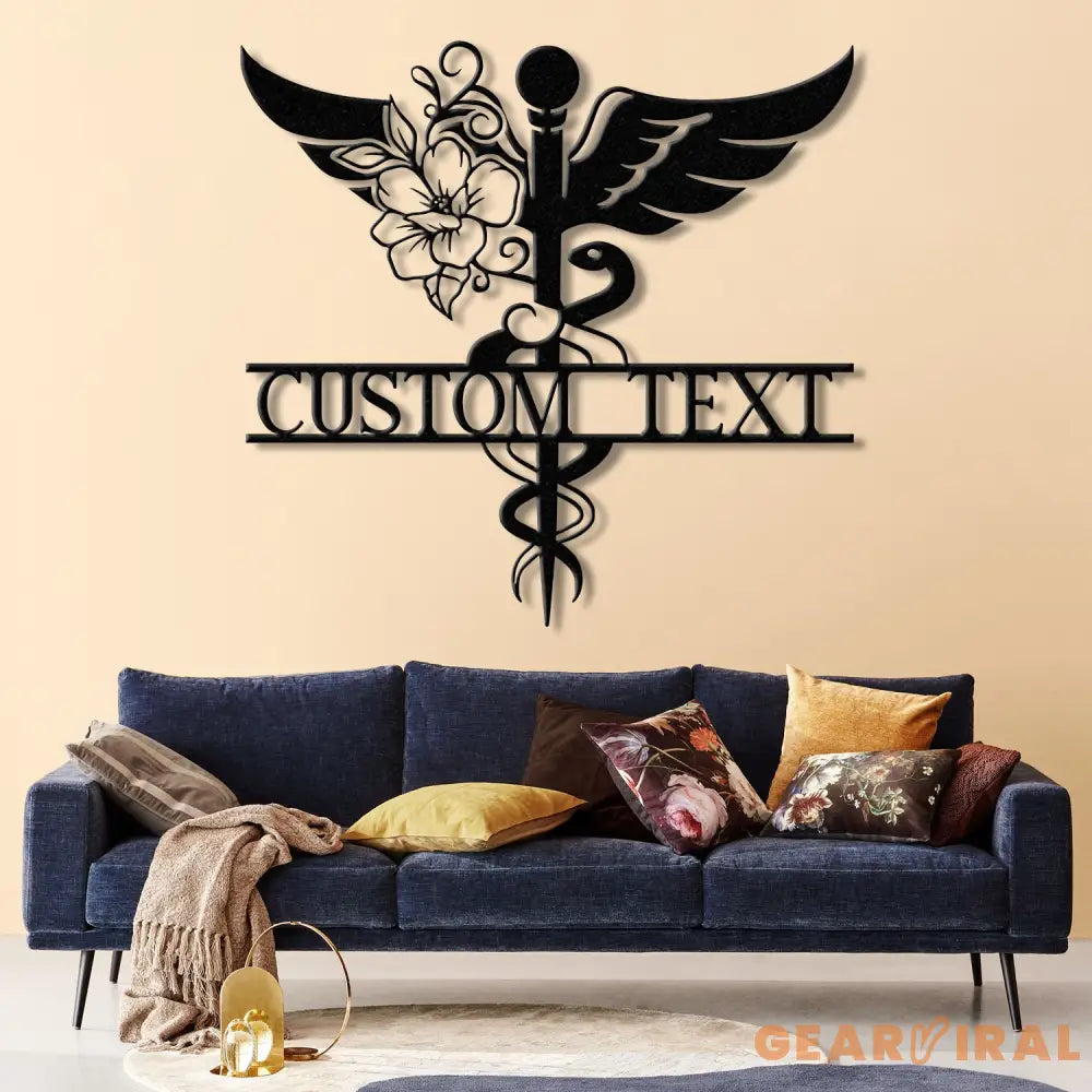 Personalized Floral Nurse Metal Sign RN LPN CNA Gifts Mother’s Day Gift for Nurses Custom Family Name Sign Doctor Gift