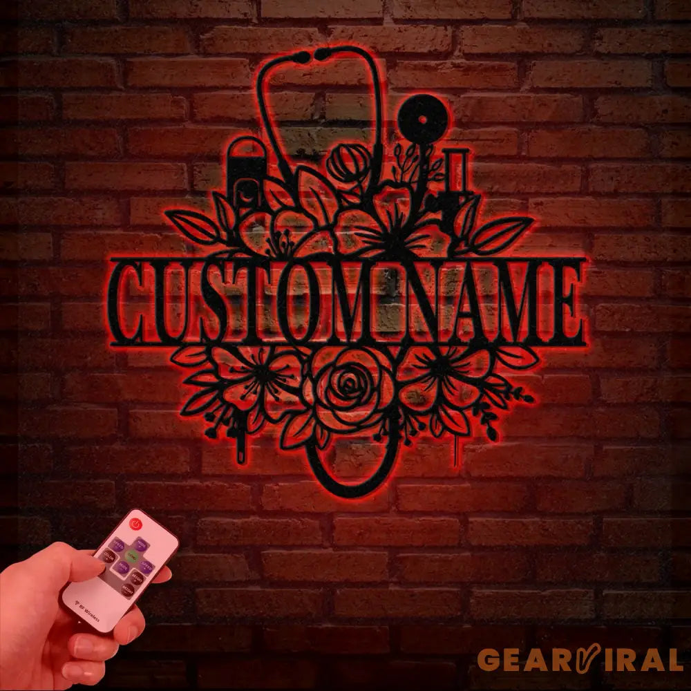 Personalized Floral Nurse Metal Sign RN LPN CNA Gifts Mother’s Day Gift for Nurses Custom Family Name Sign Doctor Gift