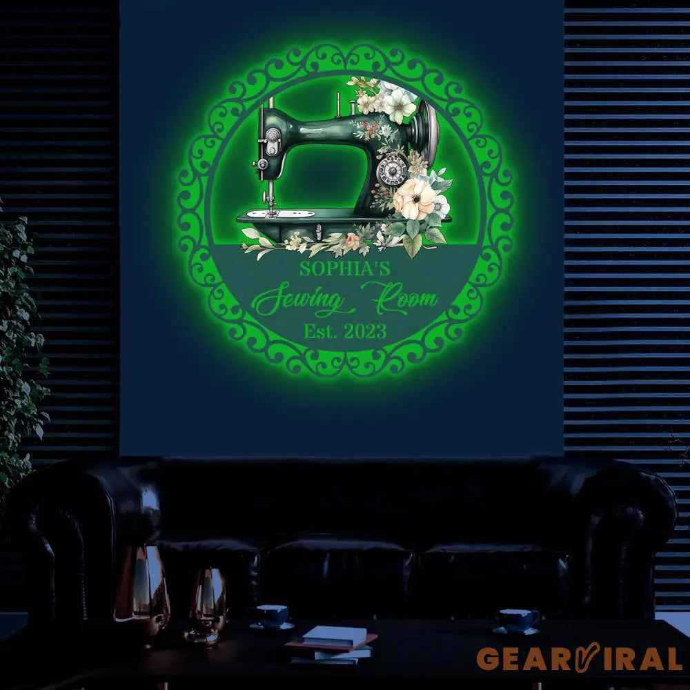 Personalized Floral Sewing Machine Metal Sign Custom Quilting Sign For Sewing Room Decor Sewing Machine Sign Gift for