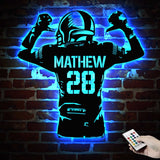Personalized Football Player Metal Sign LED Lights - Football Room Decor - Football Team Gift - Custom Name Player Metal wall art | GearViral
