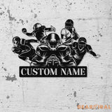 Personalized Football Player Name Metal Sign LED Lights Football Team Gift Football Room Decor Custom Football Wall Art