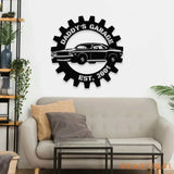 Personalized Garage Family name Metal LED Sign - Last Name Initial Hanging - Personalize Garage Metal Sign - Garage