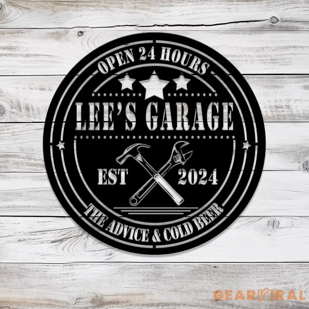 Personalized Garage Metal Sign with Led Light Custom Name Garage Decor Man Cave Sign Workshop Sign Wall Art For Dad Dad