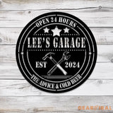 Personalized Garage Metal Sign with Led Light Custom Name Garage Decor Man Cave Sign Workshop Sign Wall Art For Dad Dad