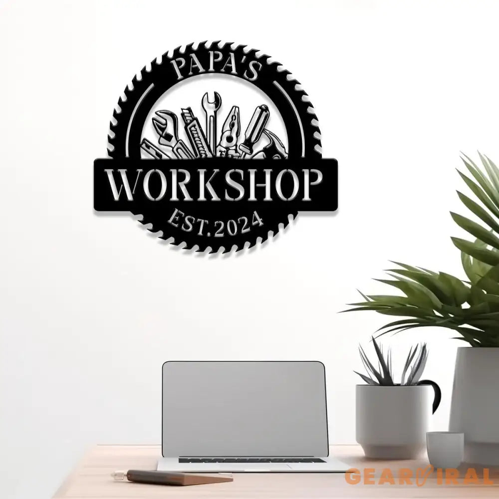 Personalized Garage Metal Sign with Led Light Custom Name Garage Decor Man Cave Sign Workshop Sign Wall Art For Dad Dad