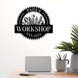 Personalized Garage Metal Sign with Led Light Custom Name Garage Decor Man Cave Sign Workshop Sign Wall Art For Dad Dad