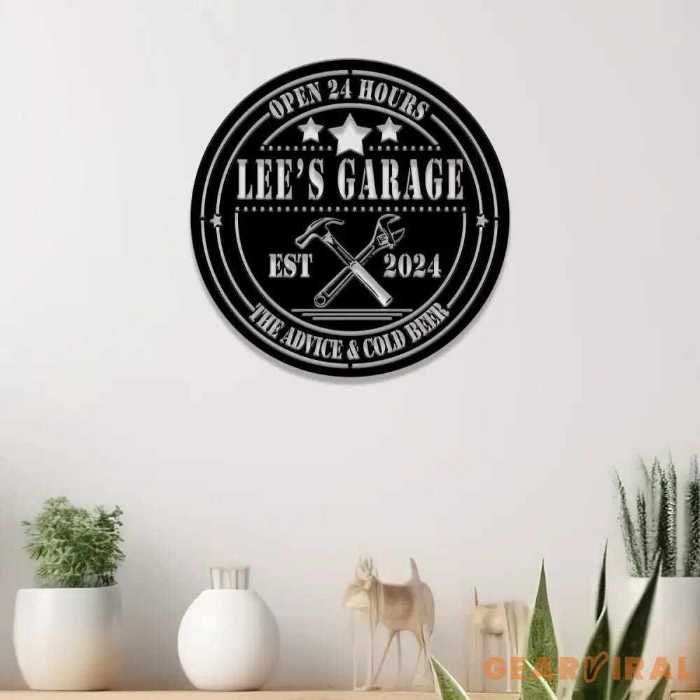 Personalized Garage Metal Sign with Led Light Custom Name Garage Decor Man Cave Sign Workshop Sign Wall Art For Dad Dad