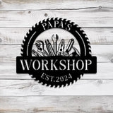 Personalized Garage Metal Sign with Led Light Custom Name Garage Decor Man Cave Sign Workshop Sign Wall Art For Dad Dad