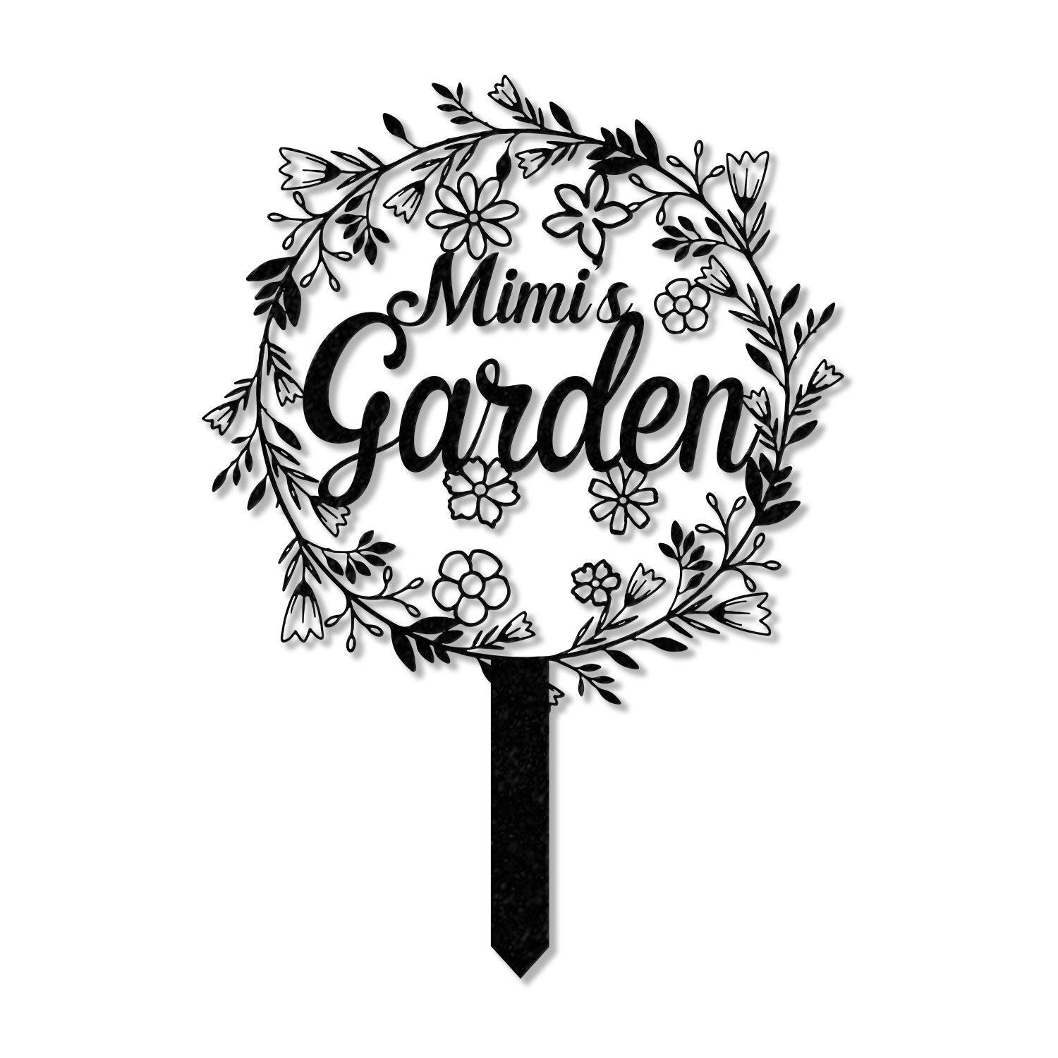 Personalized Garden Metal Sign With Stakes, Custom Garden Name Sign, Garden Flower Sign, Metal Yard Art, Housewarming Gift, Garden Decor