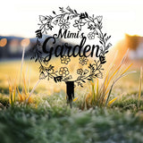 Personalized Garden Metal Sign With Stakes, Custom Garden Name Sign, Garden Flower Sign, Metal Yard Art, Housewarming Gift, Garden Decor