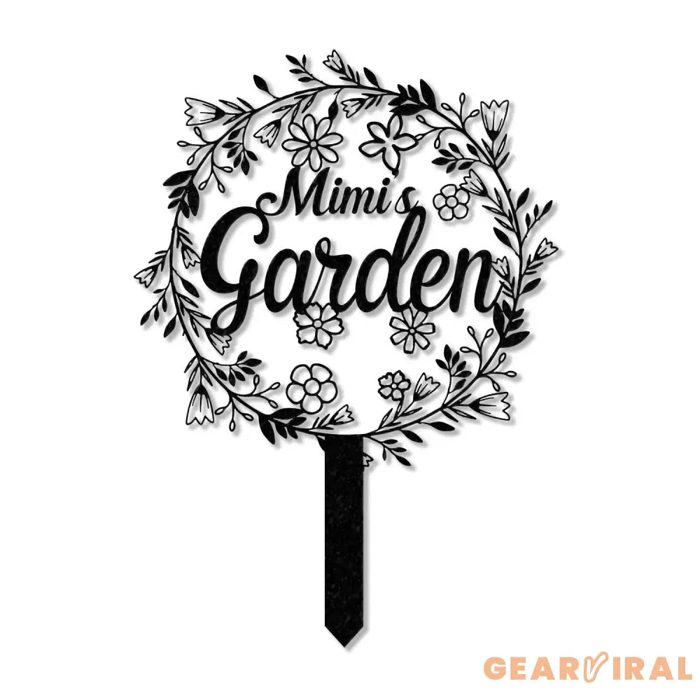 Personalized Garden Metal Sign With Stakes Custom Garden Name Sign Garden Flower Sign Metal Yard Art Housewarming Gift