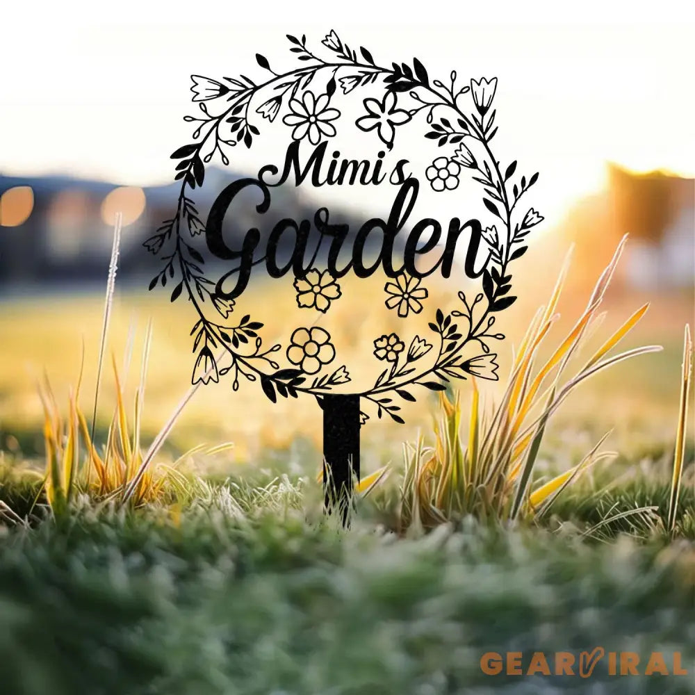 Personalized Garden Metal Sign With Stakes Custom Garden Name Sign Garden Flower Sign Metal Yard Art Housewarming Gift
