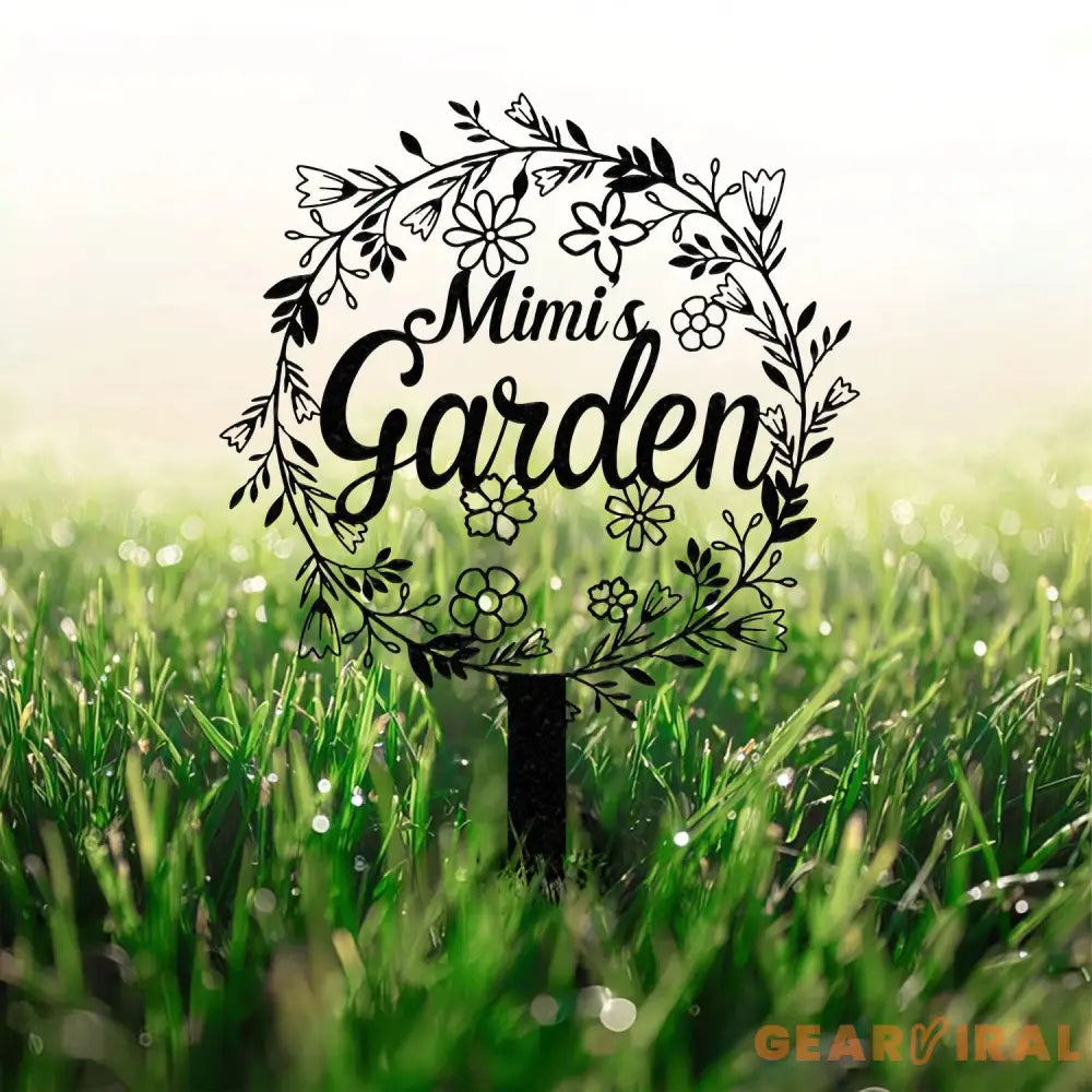 Personalized Garden Metal Sign With Stakes Custom Garden Name Sign Garden Flower Sign Metal Yard Art Housewarming Gift