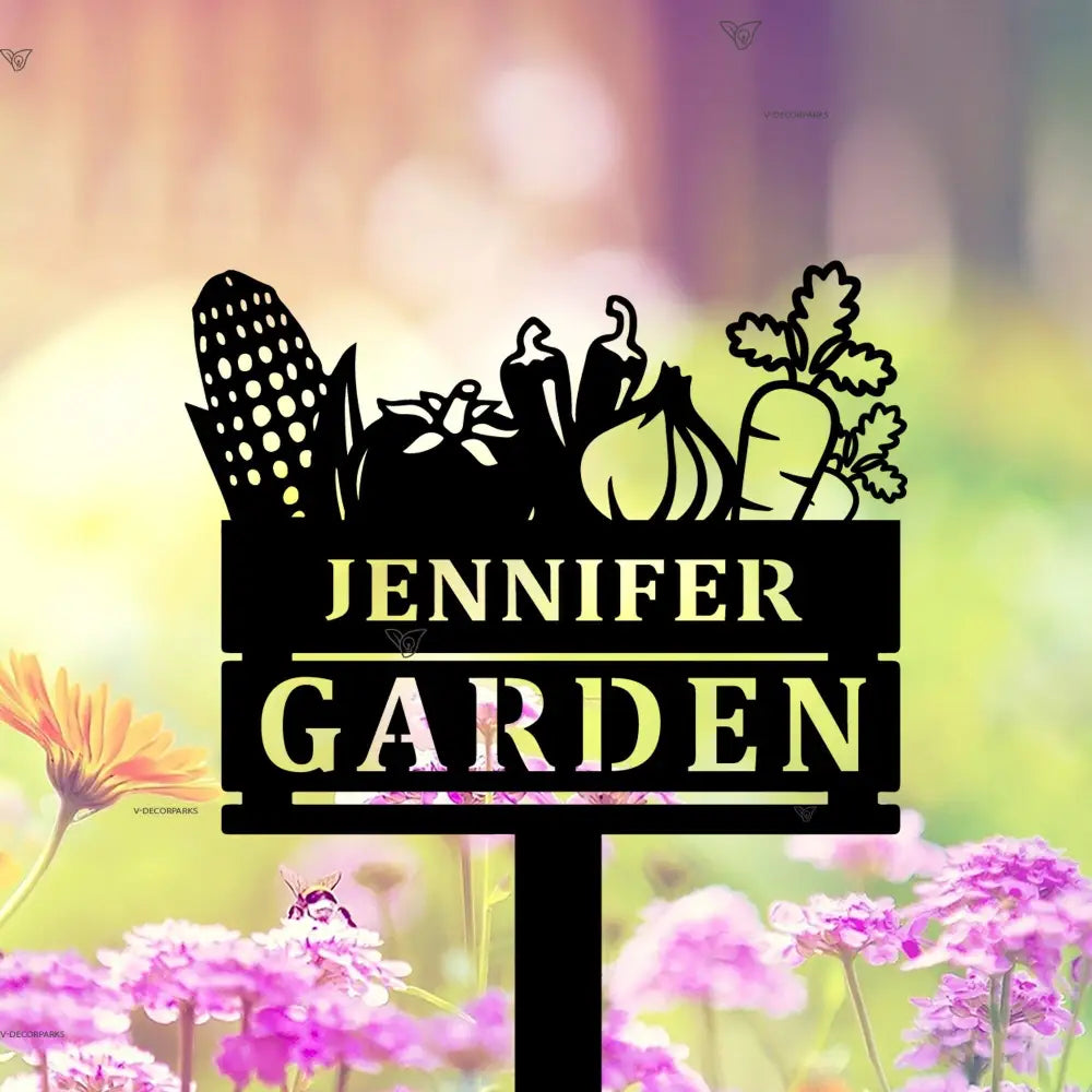 Personalized Garden Metal Sign With Stakes - Custom Vegetables Garden Stake - Custom Garden Sign - Gift for Grandmother