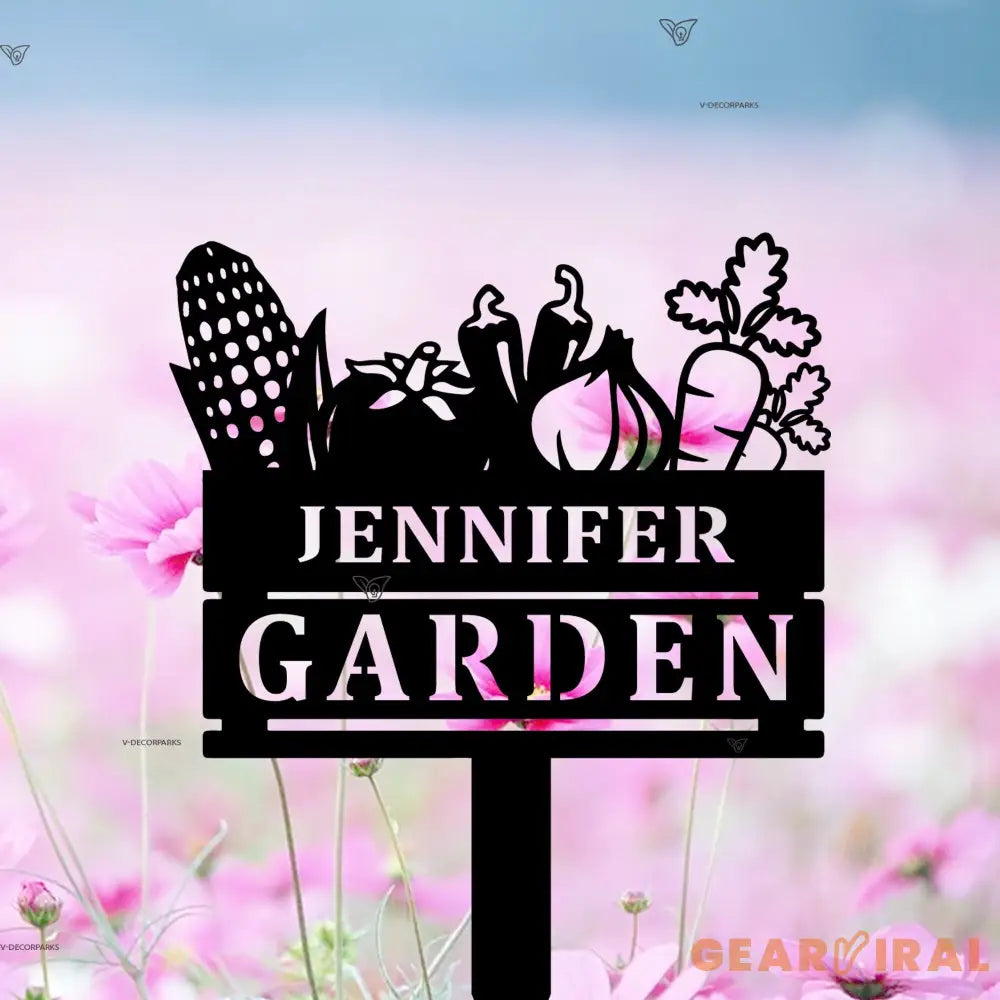 Personalized Garden Metal Sign With Stakes - Custom Vegetables Garden Stake - Custom Garden Sign - Gift for Grandmother