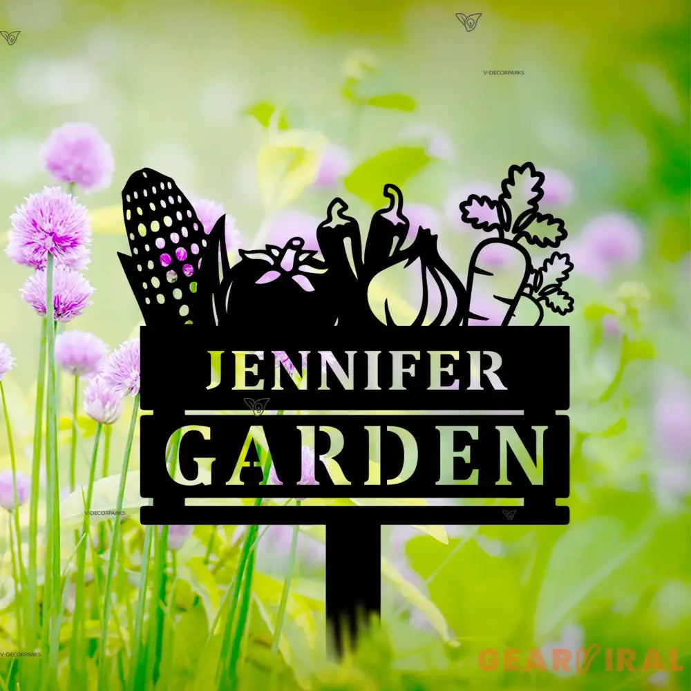 Personalized Garden Metal Sign With Stakes - Custom Vegetables Garden Stake - Custom Garden Sign - Gift for Grandmother