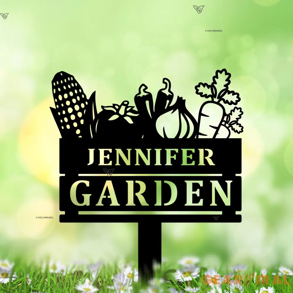 Personalized Garden Metal Sign With Stakes - Custom Vegetables Garden Stake - Custom Garden Sign - Gift for Grandmother