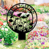 Personalized Garden Metal Sign With Stakes - Garden Flower Sign - Custom Garden Name Sign - Metal Yard Art | GearViral