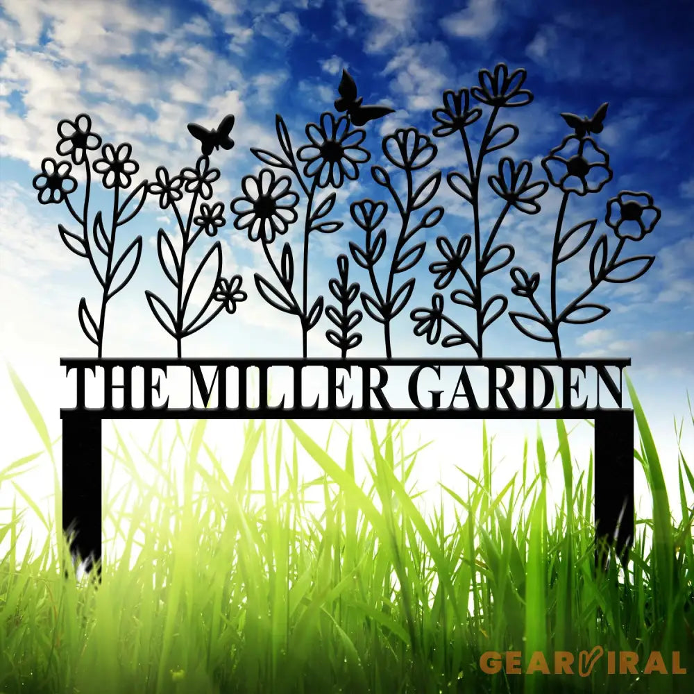Personalized Garden Sign with Stake Metal Flower Garden Sign Custom Garden Stake Family Garden Sign Yard Decor Gardener
