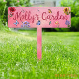 Personalized Garden Sign with Stake Metal Flower Garden Sign Custom Garden Stake Family Garden Sign Yard Decor Gardener