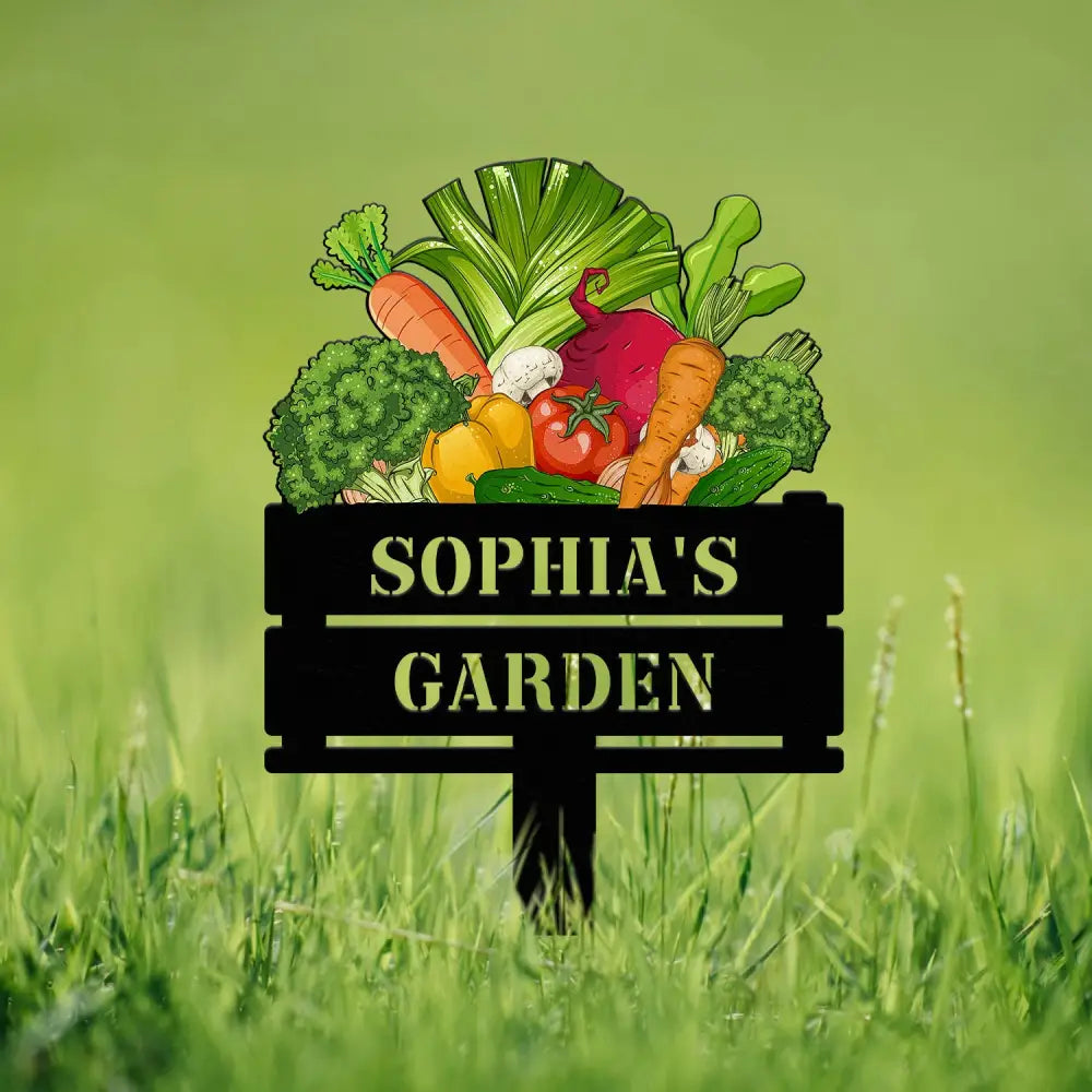 Personalized Garden Sign With Stakes Custom Vegetable Garden Stake Vegetables Sign Gardeners Gift Garden Decor Gift for
