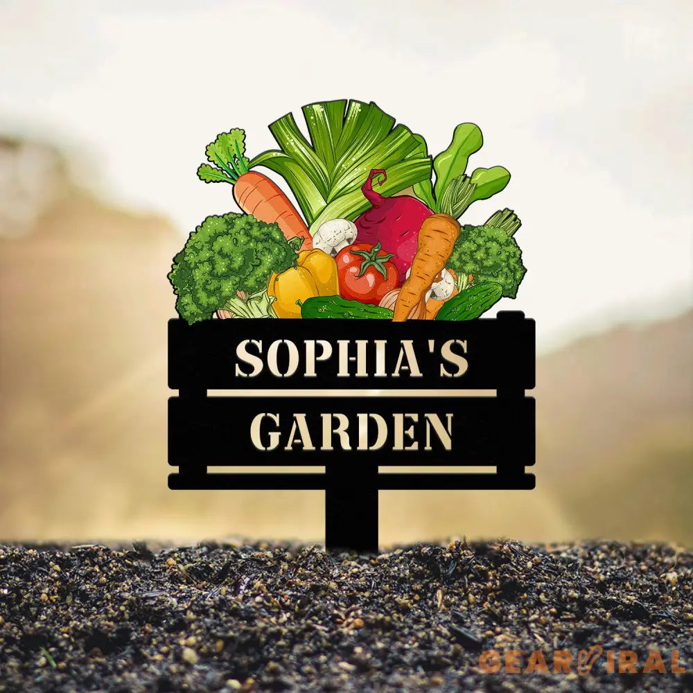 Personalized Garden Sign With Stakes Custom Vegetable Garden Stake Vegetables Sign Gardeners Gift Garden Decor Gift for