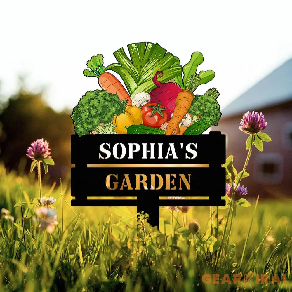 Personalized Garden Sign With Stakes Custom Vegetable Garden Stake Vegetables Sign Gardeners Gift Garden Decor Gift for