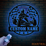 Personalized Go Kart Racing Metal Sign with LED Light Custom Go Kart Racing Sign Go Kart Racer Name Sign Go Kart Gifts