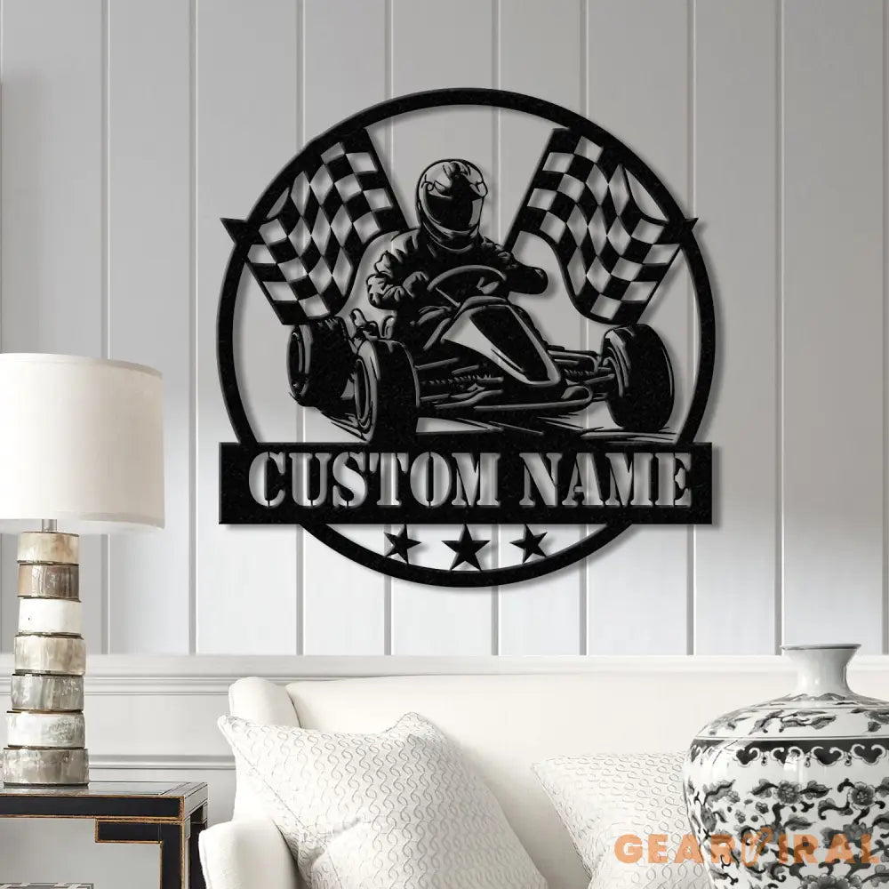 Personalized Go Kart Racing Metal Sign with LED Light Custom Go Kart Racing Sign Go Kart Racer Name Sign Go Kart Gifts