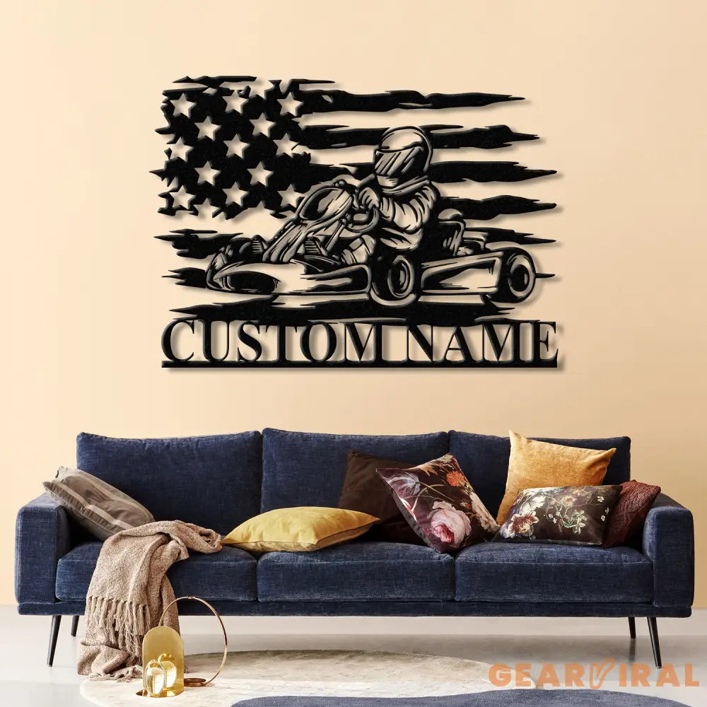 Personalized Go Kart Racing Metal Sign with LED Light Custom Go Kart Racing Sign Go Kart Racer Name Sign Go Kart Gifts