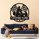 Personalized Go Kart Racing Metal Sign with LED Light Custom Go Kart Racing Sign Go Kart Racer Name Sign Go Kart Gifts