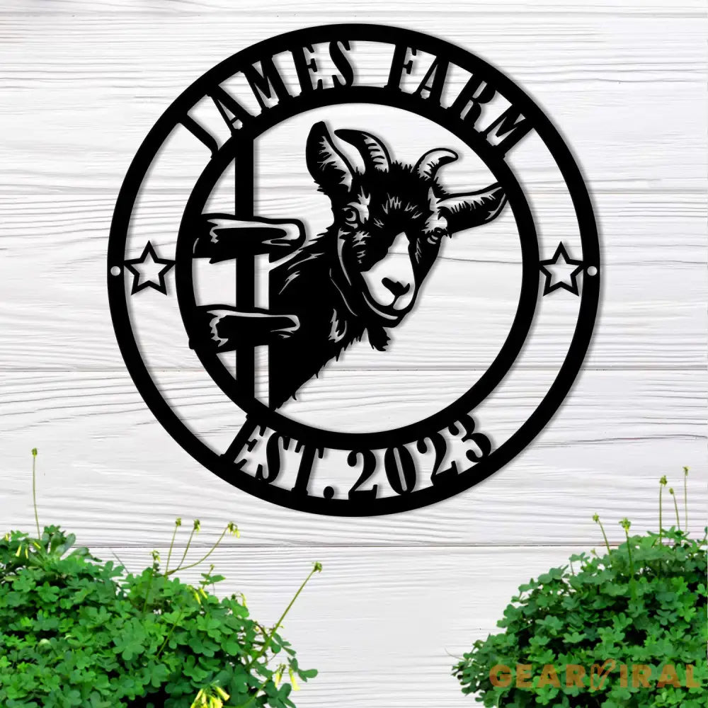 Personalized Goat Metal Sign - Goat Farm Sign - Ranch Farm Sign - Custom Metal Farm Sign | GearViral