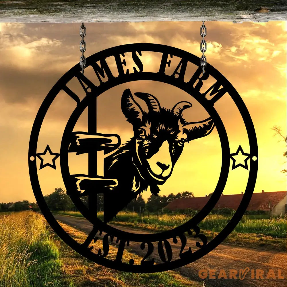 Personalized Goat Metal Sign - Goat Farm Sign - Ranch Farm Sign - Custom Metal Farm Sign | GearViral