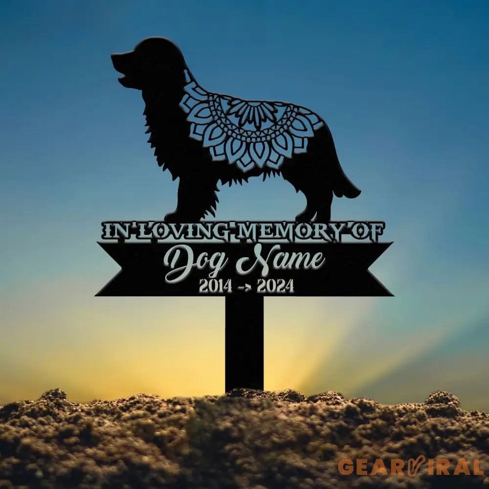 Personalized Golden Retriever Mandala Garden Stake Zentangle Yard Art Dog Memorial Sign Outdoor Decor Pet Loss Sympathy