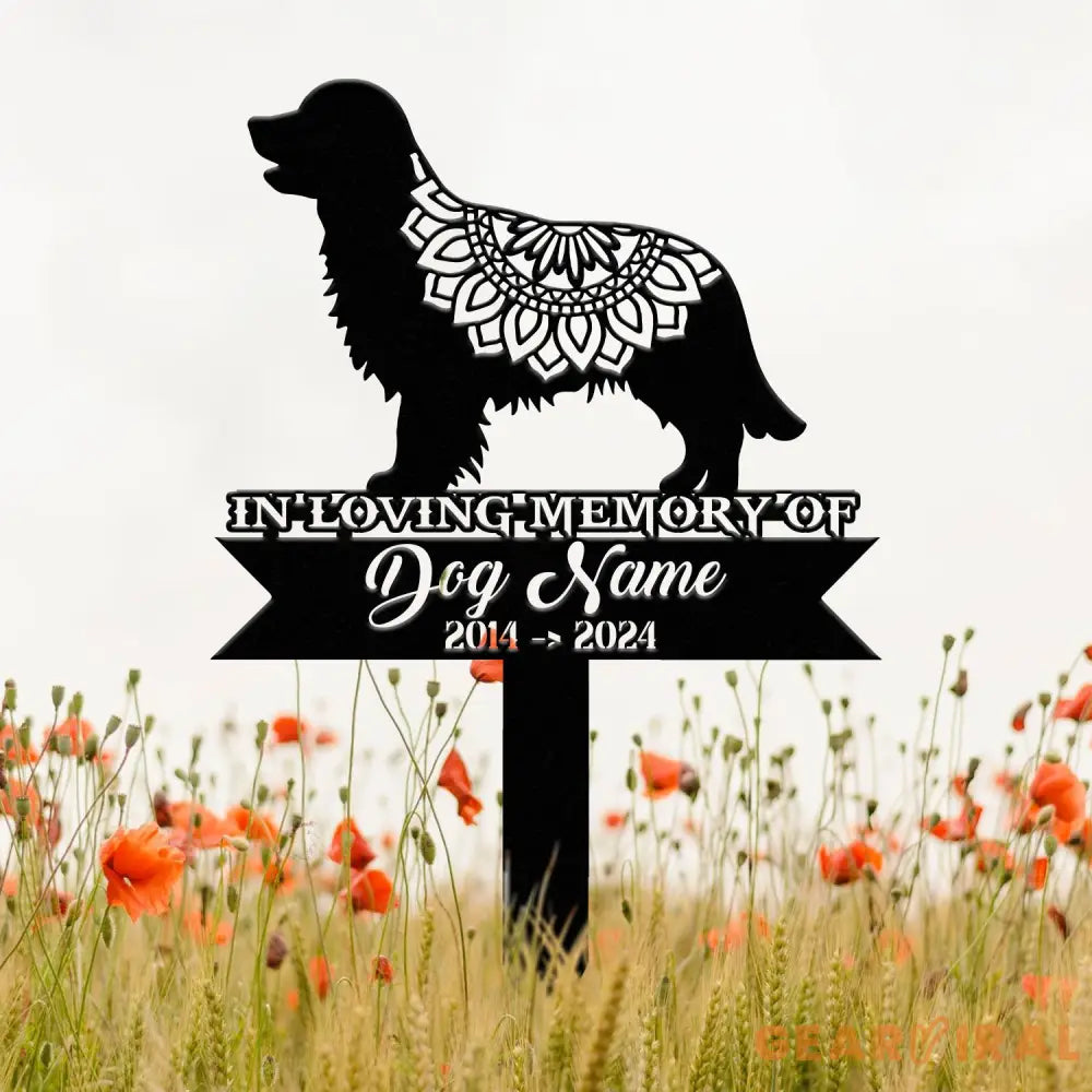 Personalized Golden Retriever Mandala Garden Stake Zentangle Yard Art Dog Memorial Sign Outdoor Decor Pet Loss Sympathy