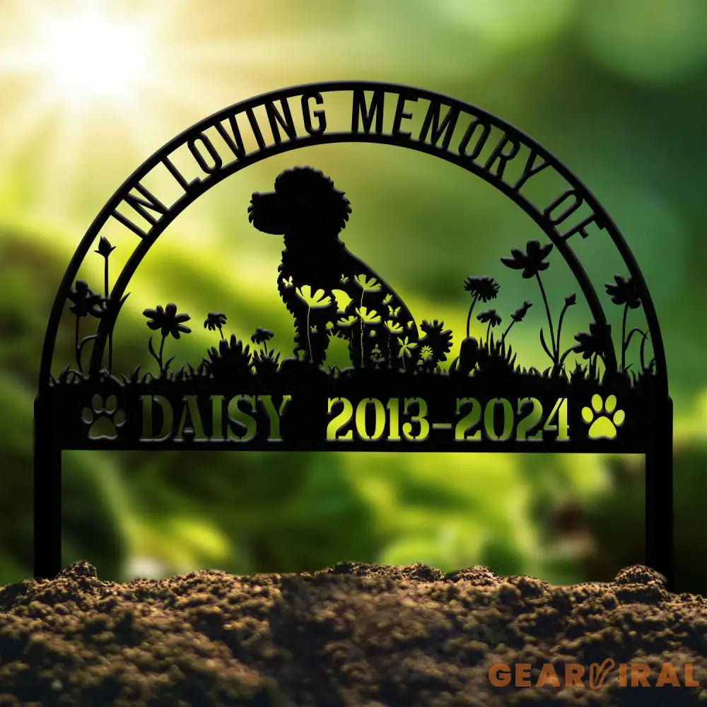 Personalized Goldendoodle Memorial Garden Stake Custom Golden Doodle Grave Marker Sign Pet Loss Remembrance Stake